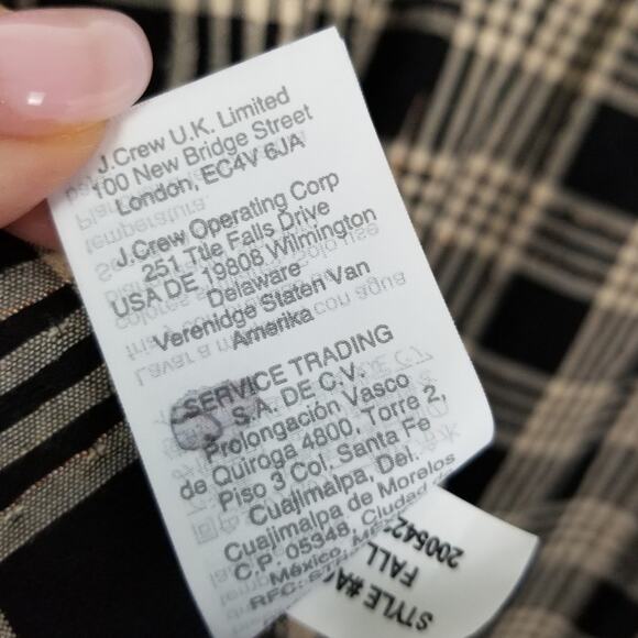 MADEWELL Ruffle-Yoke Top in Metallic Plaid - Size XS - Picture 9 of 10